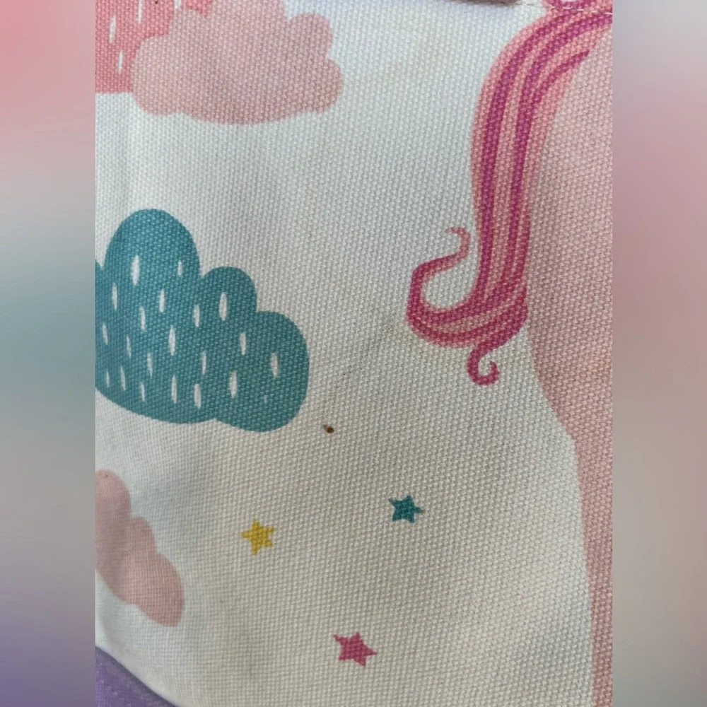 Pottery Barn Kids Lavender Unicorn Clouds Tote